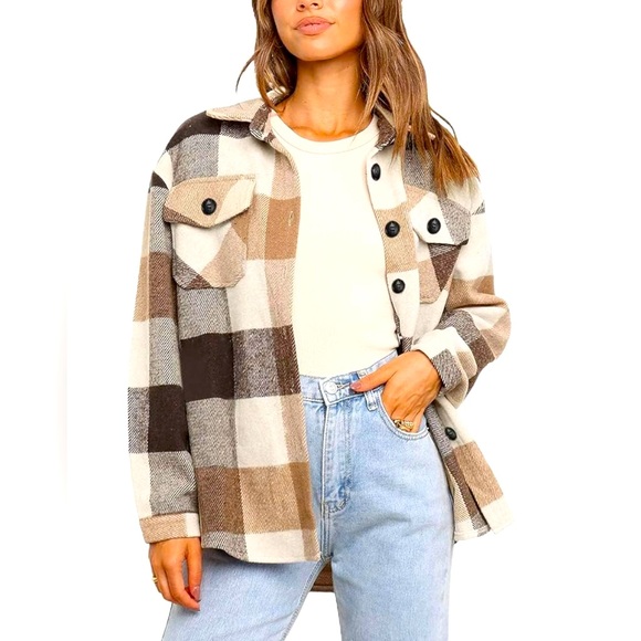 Automet Jackets & Blazers - Women’s Flannel Button Down Shacket